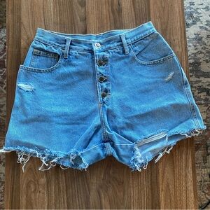 Vintage ZENA Button Fly Cut Off Jean Shorts size 28”